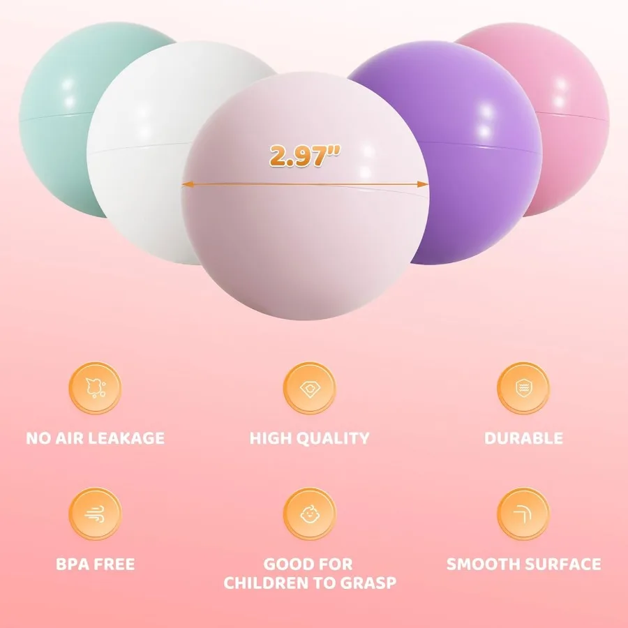 800 قطعة لعب كرات الحفرة مجموعات الالعاب مع حقيبة شبكية ألوان الباستيل سحق البلاستيك ل الكرة حفر اللعب بيوت ترتد منازل حمامات السباحة