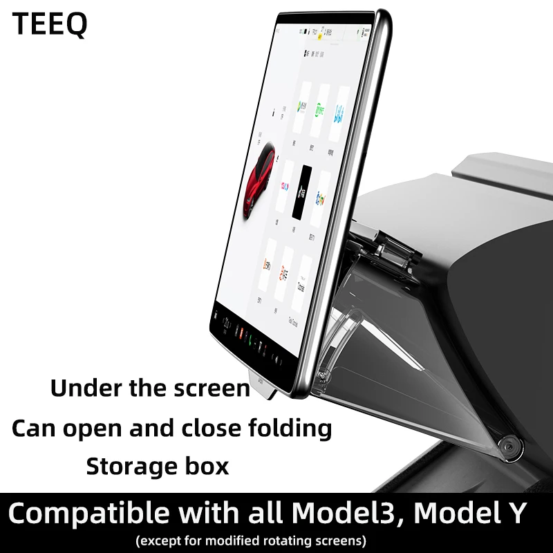 TEEQ para Tesla Model 3 Highland 2023 2024 modelo Y caja de almacenamiento oculta debajo de la pantalla nueva detrás de la caja de almacenamiento de