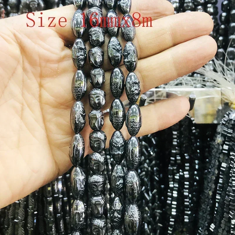 45 Style Natural Black Hematite Stone Beads Star Geometric Column Heart Loose Spacer Beads For Jewelry Making Bracelets Necklace