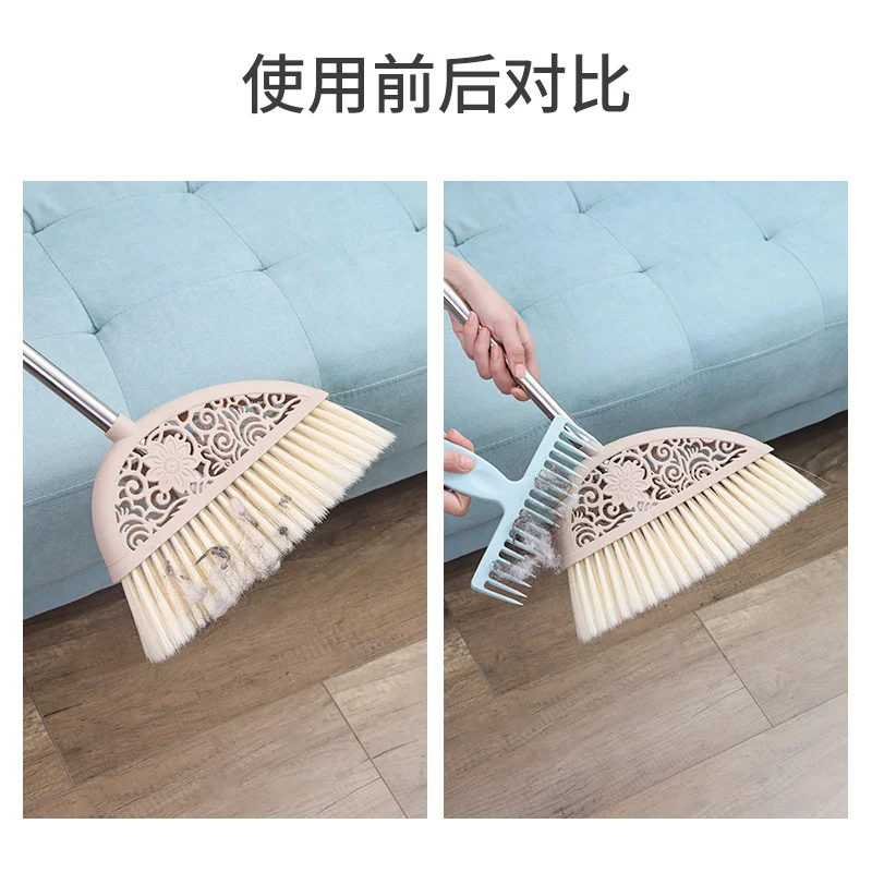 1PC Household broom dusting brush broom sweeping hair cleaning brush scraping hair brush Longer Combs brushing tool