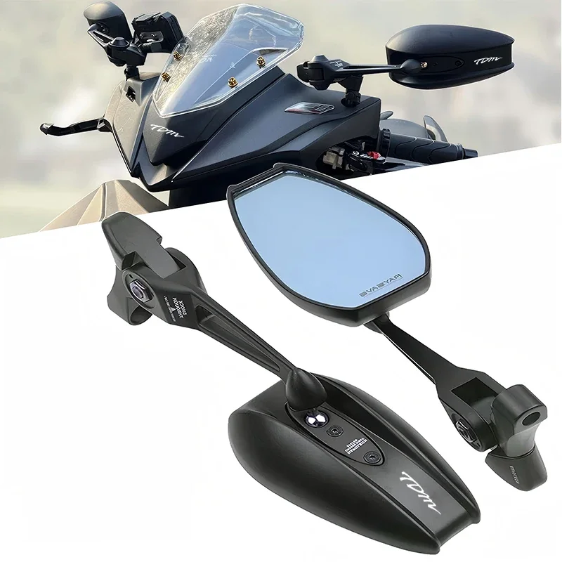 

2pcs/pair Motorcycle Side Mirror Rearview Mirrors Rear View For YAMAHA TDM850 TDM900 TDM 850 900 anti-glare Rearview Aluminum