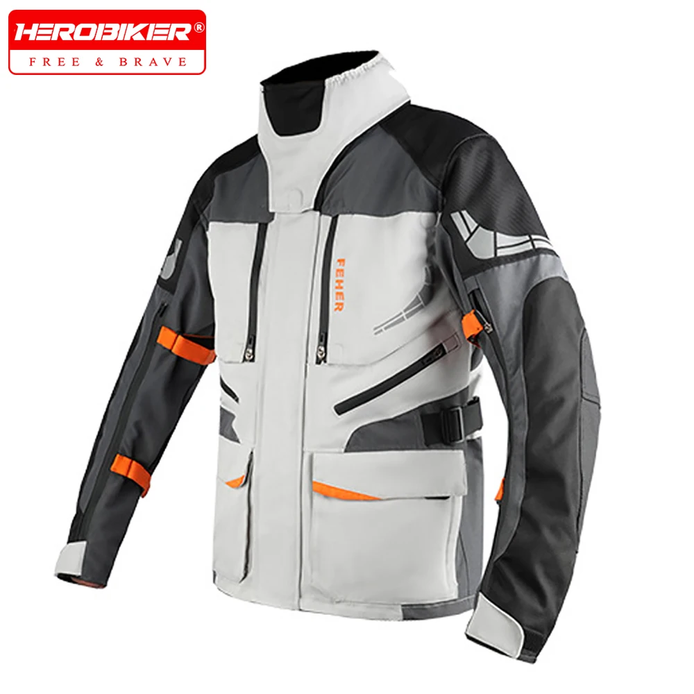 Reflective Waterproof Motocross Riding Jacket Windproof Warm Motorcycle Jacket Wear-resistant Anti Fall Motorcycle Riding Jacket