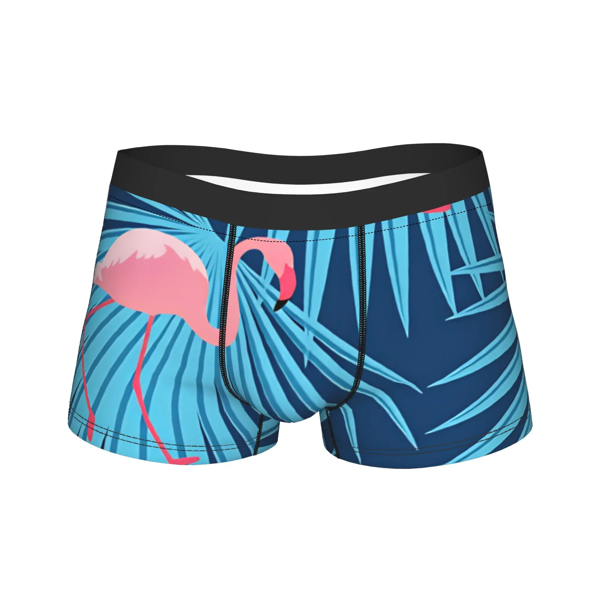 Calzoncillos Boxer con Estampado de Corazón, Labios y Flamenco, Ropa Interior Masculina de Alta Calidad, Cómodos, Tallas Grandes