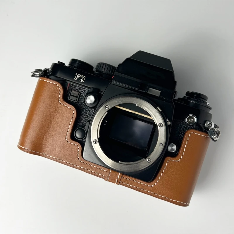 For Nikon F3 Case F3HP F3AF F3T Film Camera Body Genuine Leather Cowhide Bag Camera Belt Anti-Drop Body Case Protective Cover