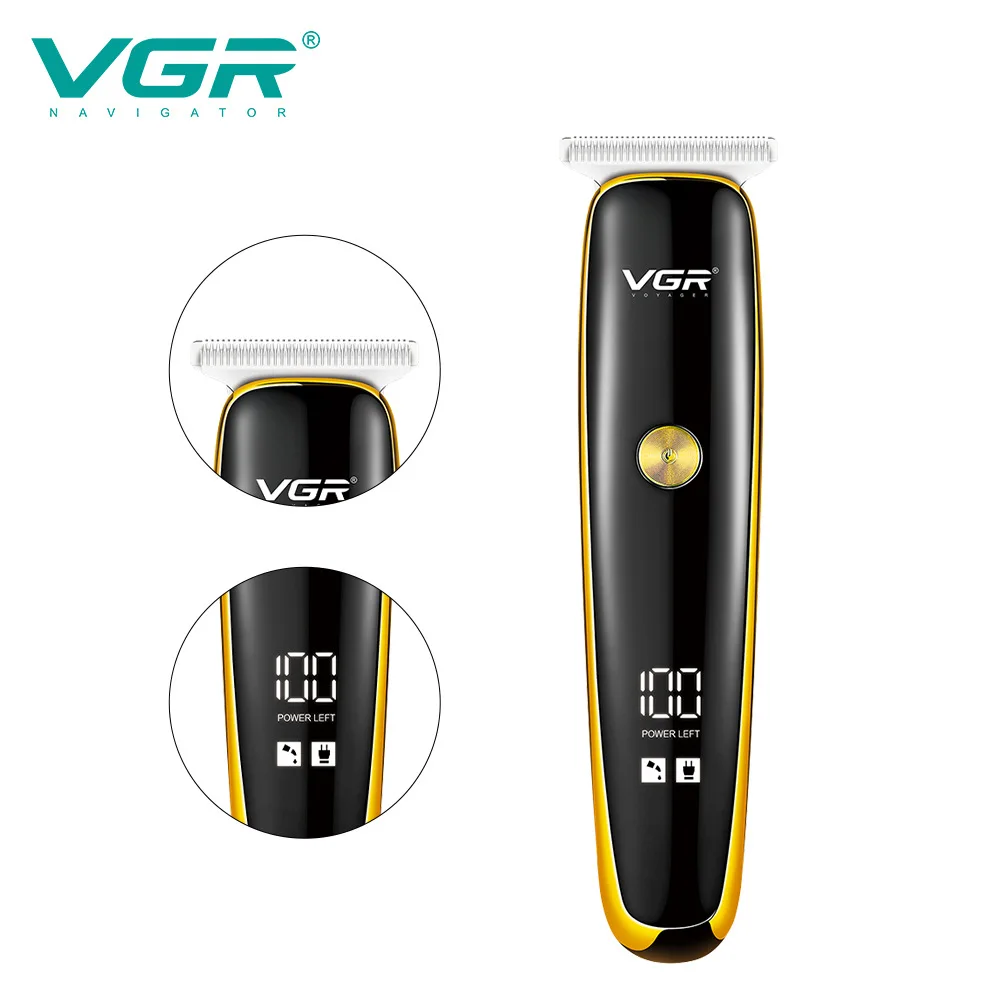 VGR V-966 Hair Clipper Electric Professional Personal Care Rechargeable Trimmer Haircut Barber Supplies USB LCD Machine VGR 966