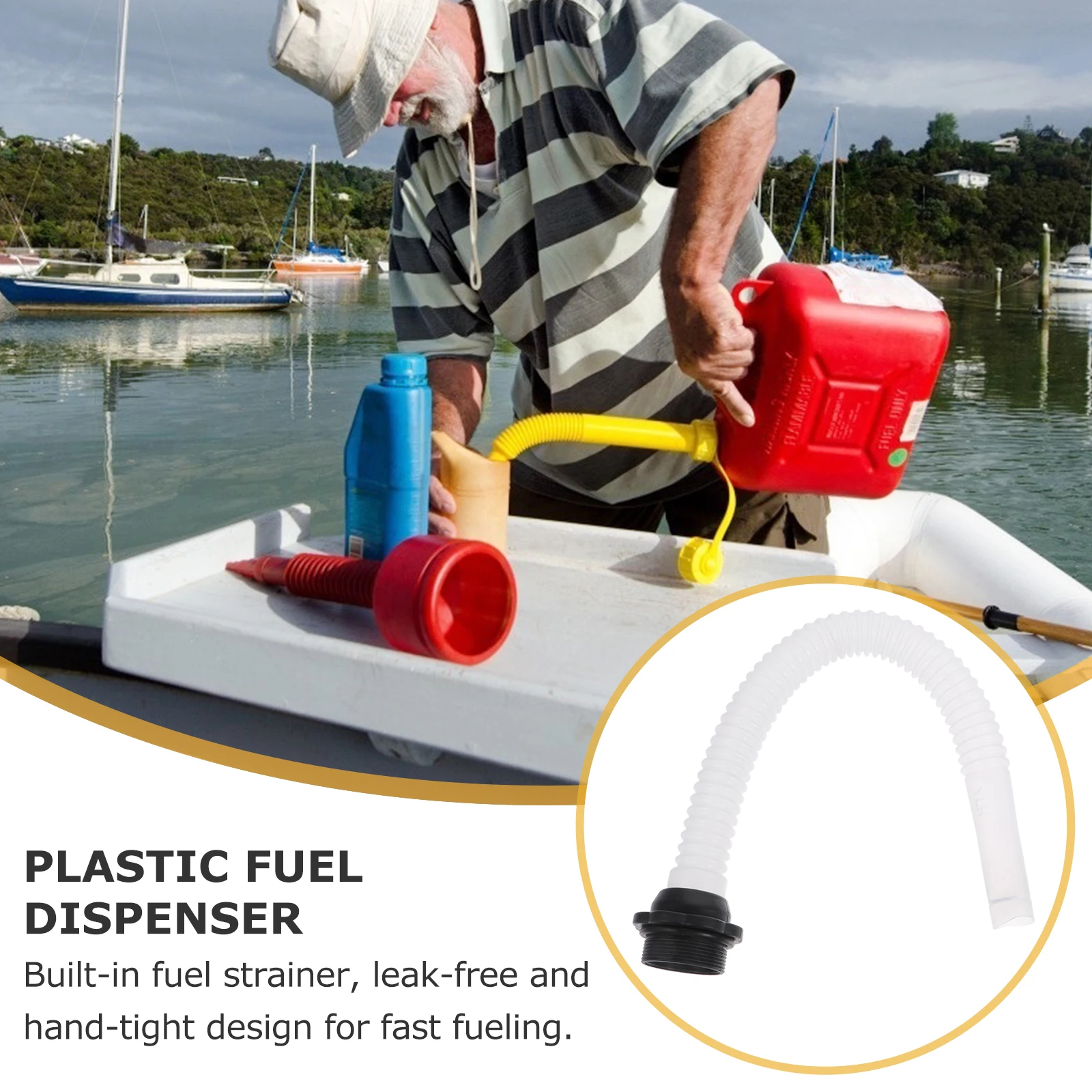 

Plastic Fuel Can Nozzle with Vent and Hand-Tight Seal Compatible with Jerry Cans Flexible Spout for Storage