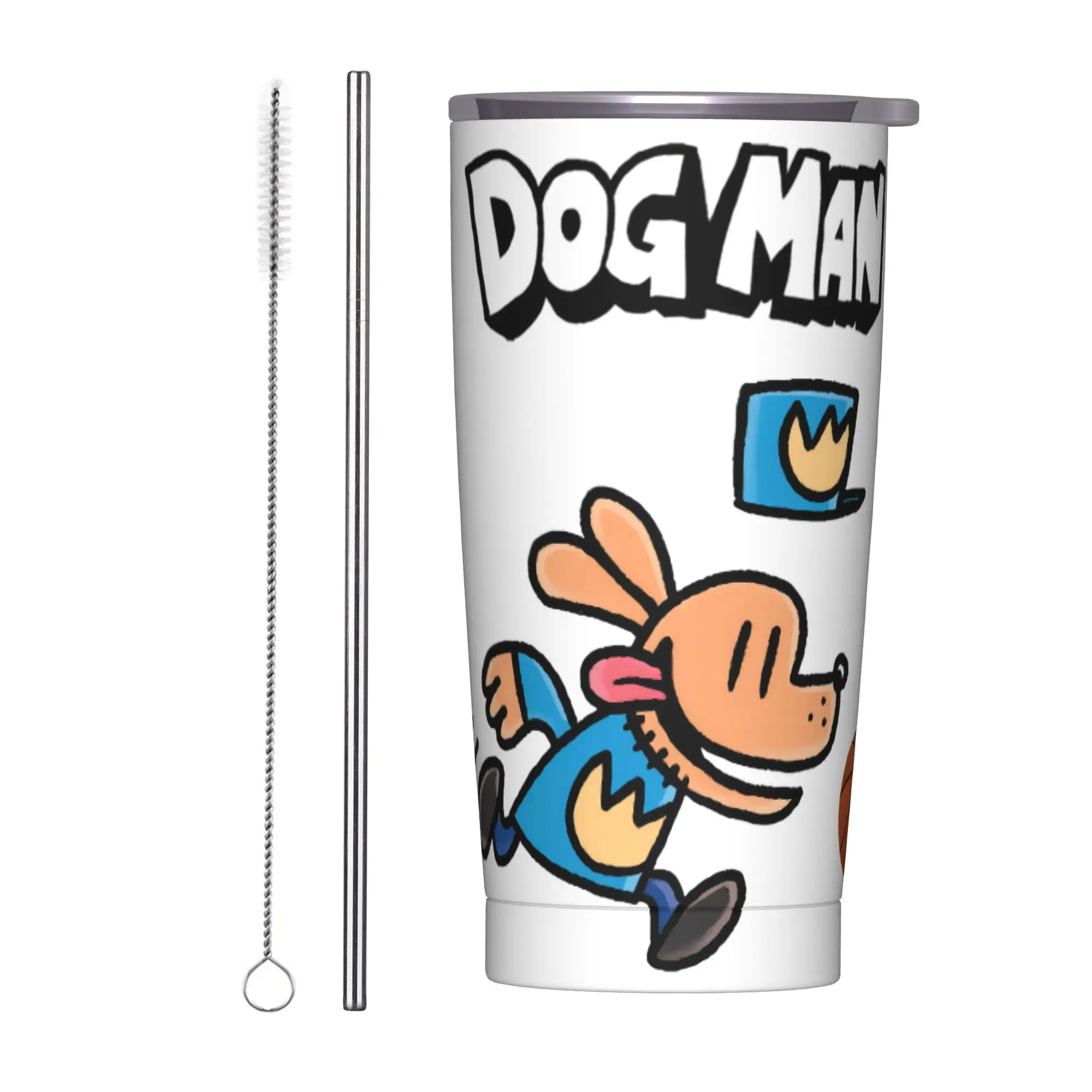 

Animated Films Dogs Man Insulated Tumbler With Lid Straw Tags Vacuum Thermal Cup Stainless Steel Double Wall Bottle Cups 20oz