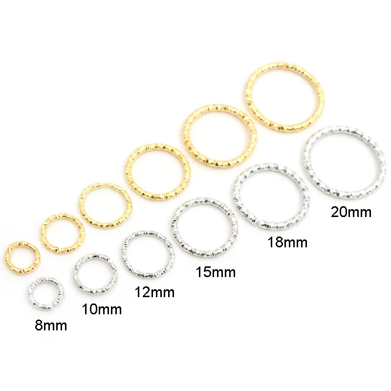 50-100pcs/lot 8 10 15 18 20mm 5-Colors Jump Rings Round Twisted Split Connectors For Diy Jewelry Finding Making Supplies
