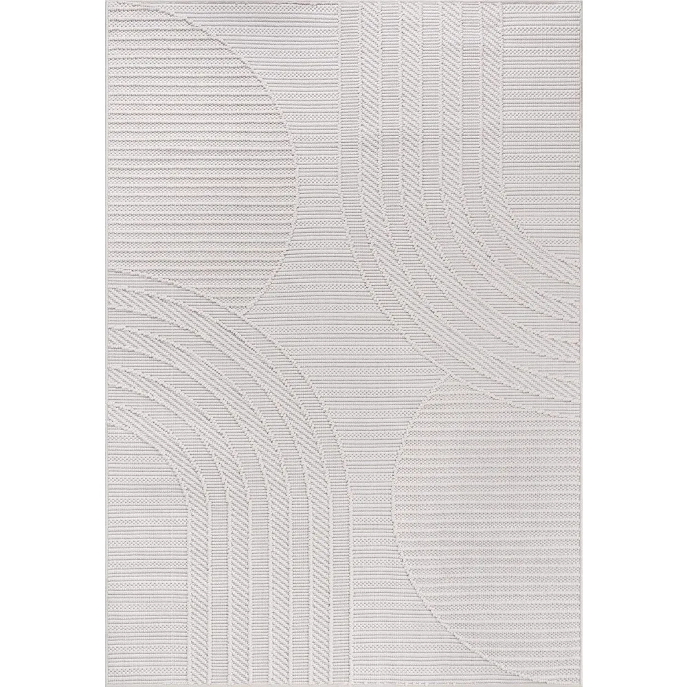 Luxury Modern Geometric Arch Pattern Area Rug 8x10, Plush High and Low Pile, Stain Resistant, Easy to Clean, Non-Slip