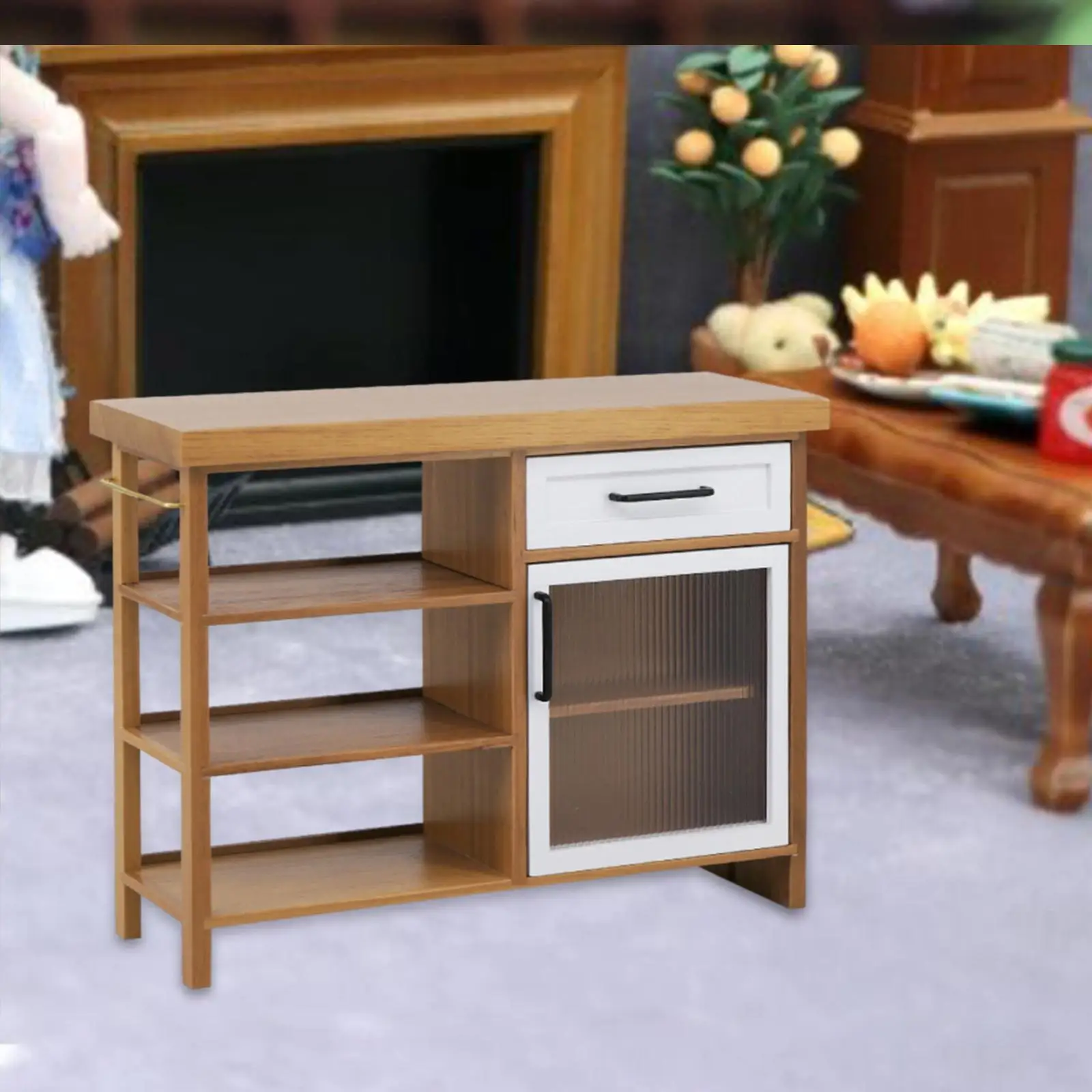 

1/6 Dollhouse Miniature Cabinet Life Scene Furniture for Home Kitchen Decor