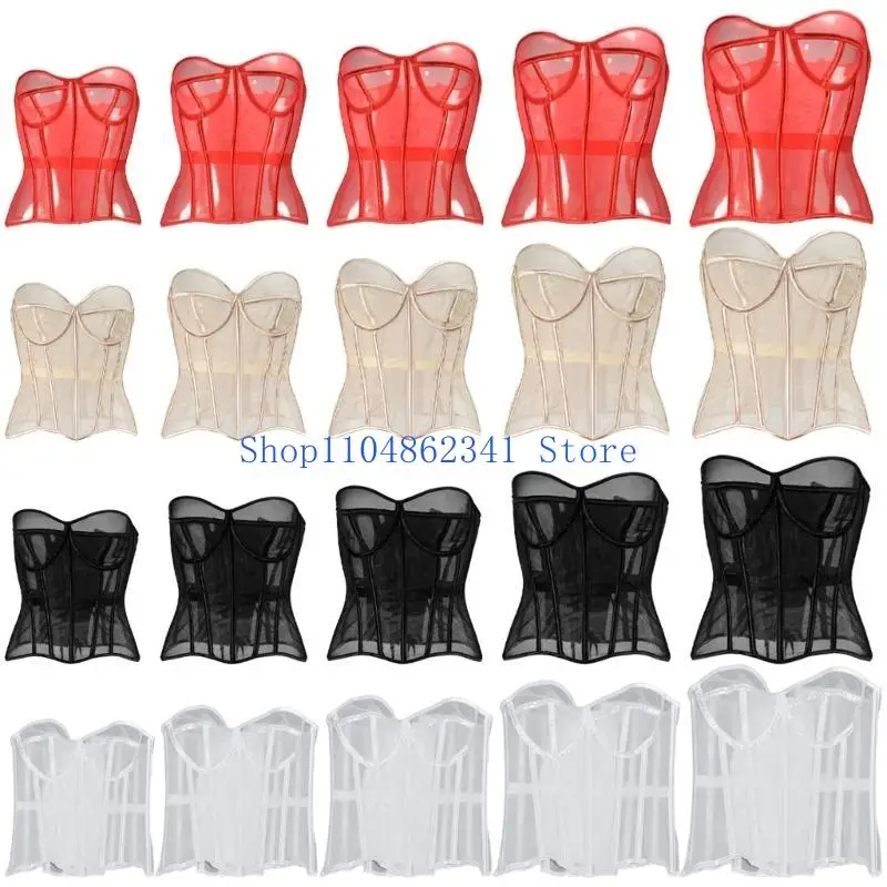 5ASD حمالة صدرية مشد للنساء Laceup مرتبط بوجود Fishier Bustier Bustier Styles French Styles Waspie Cincher للحدث الليلي