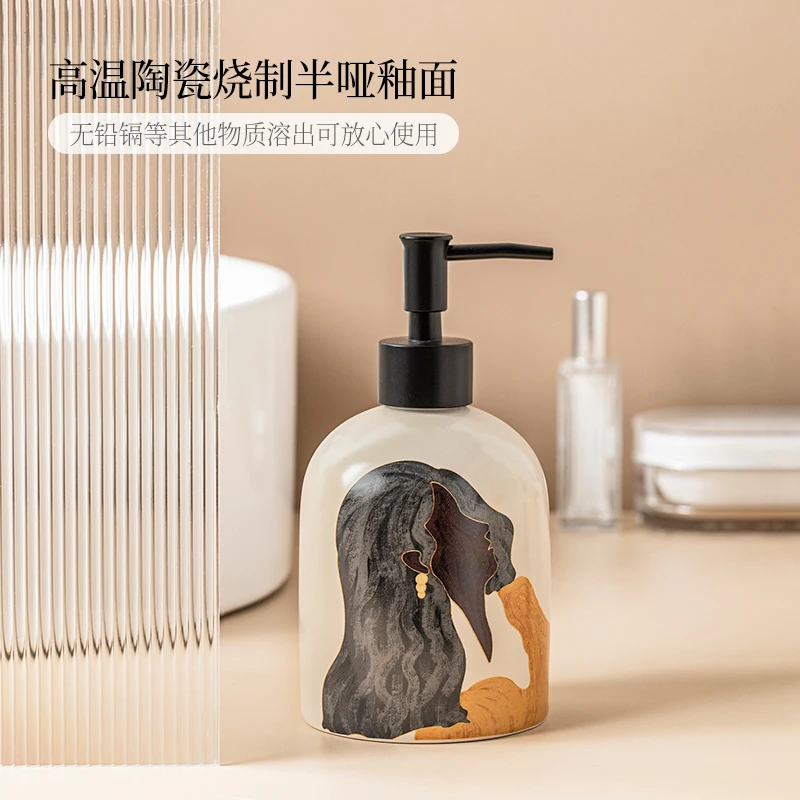 Ceramic press type sub bottled lotion hand sanitizer bath gel shampoo dispenser Bathroom accessories shampoo bottle  bathroom