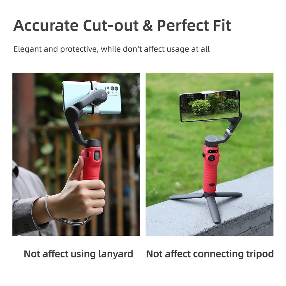 A88M ソフトシリコンハンドルアンチスクラッチカバー DJI OSMO Mobile 6 耐久性のあるケースプロテクタージンバル保護用、ブラック