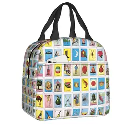 Custom Loteria Card Mexican Bingo Lottery Insulated Lunch Tote Bag for Women Portable Thermal Cooler Food Lunch Box Kids School