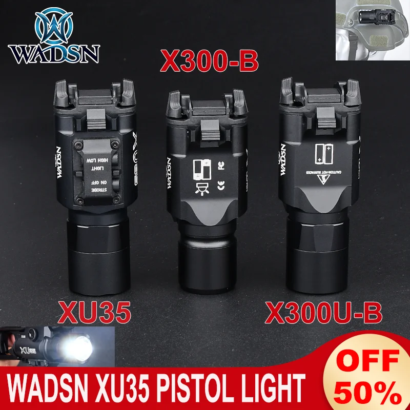 WADSN XU35 X300-B X300U-B Hunting Scout Light White LED Pisto Flashlight New Upgrade X300 Spotlight Metal Mount Fit 20mm Rail