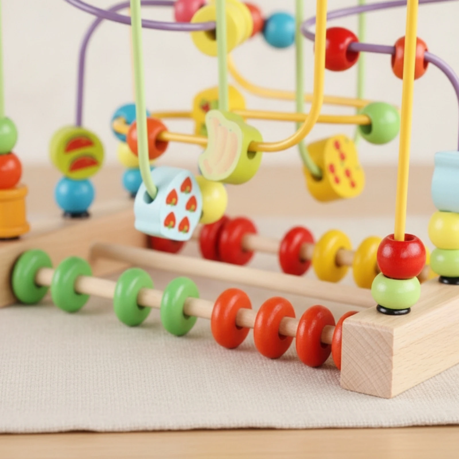 bead-maze-with-wooden-base-fine-motor-skills-bead-maze-activity-center-hand-eye-coordination-sensory-for-toddlers-tabletop