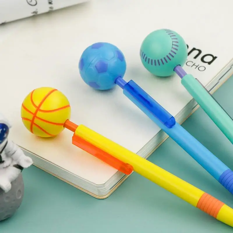 Stylo gel de dessin animé mignon pour garçons et étudiants, stylos amusants et colorés, salle d'irritation, football, baseball, basket-ball, dessins uniques