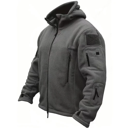 Imagen 1 del producto Chaqueta táctica de lana térmica de invierno militar de EE. UU. para hombre, abrigo con capucha para deportes al aire libre, chaquetas militares Softshell para senderismo y exteriores
