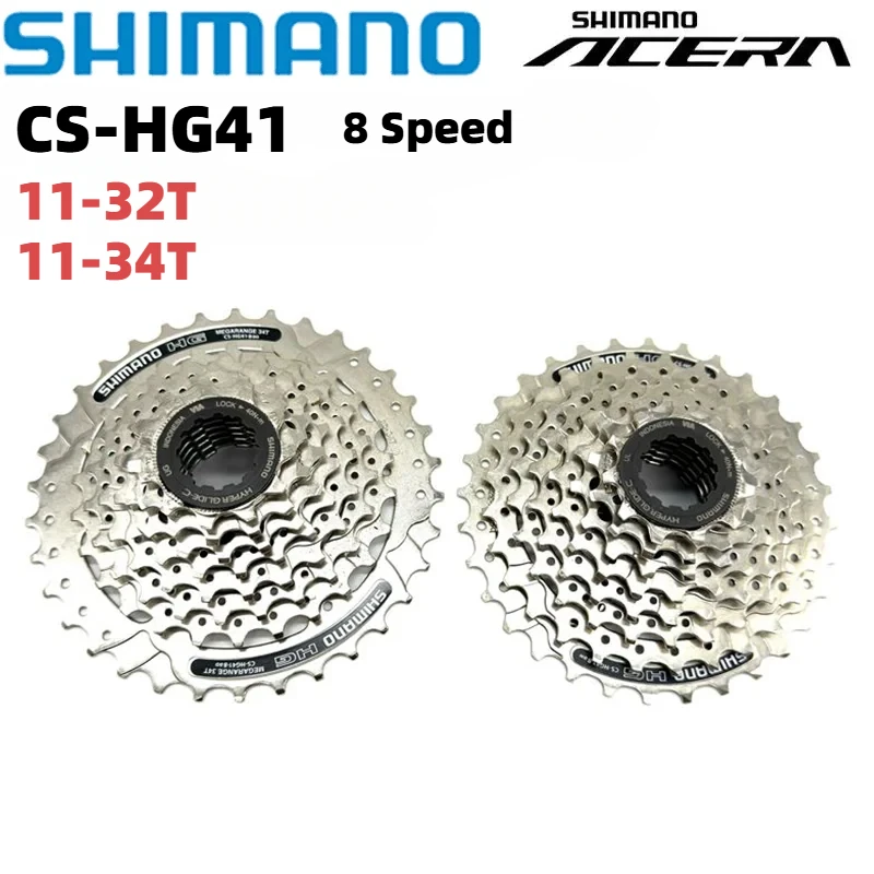 Shimano CS-HG41-8 Bike Cassette MTB Mountain Bicycle HG41-8 Freewheel 8 Speed Flywheel HG41 Cassette 11-32T 11-34T Crankset