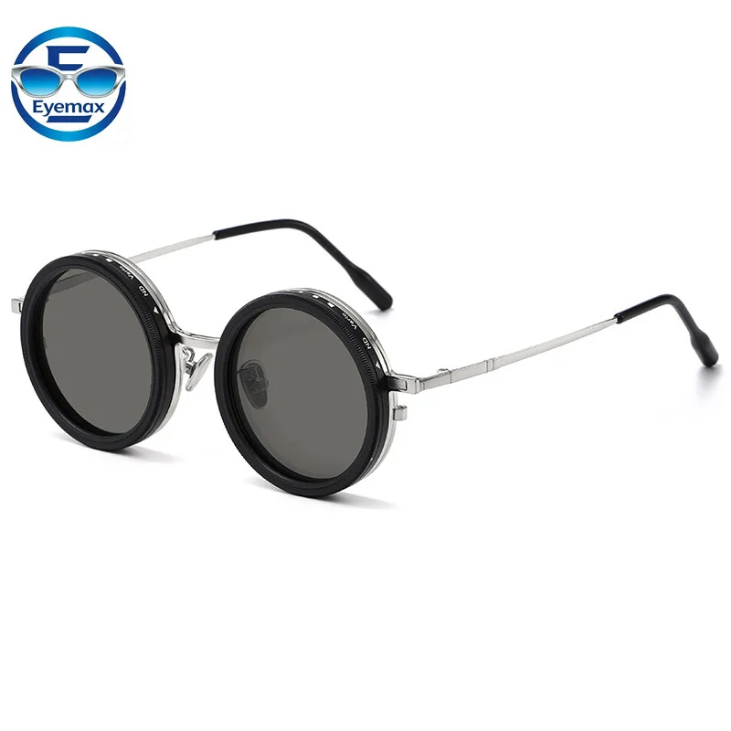 ND9 Rotating Adjustable Dimming Fashion Sunglasses Polarized Magnetic Clip on Glasses Myopia Optical Frame Can Do Prescription