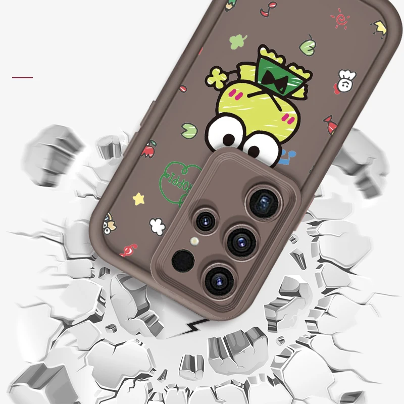 Sanrio Big Eyed Frog For Samsung Note 20 S24 S23 S22 S21 S20 Ultra Plus FE A25 A23 A22 A15 A31 5G Eye Ladder Cover Phone Case image 4