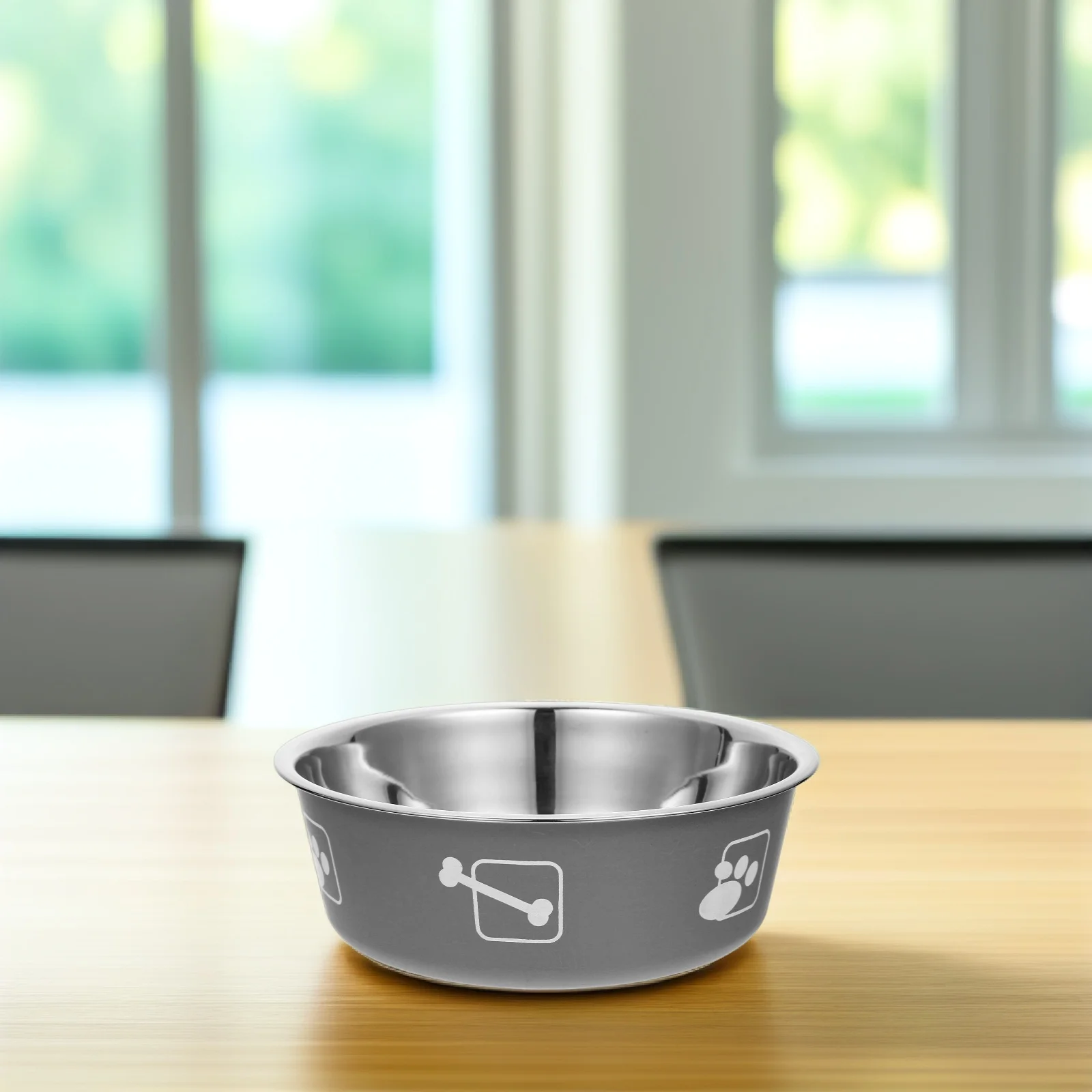 

Stainless Steel Dog Bowl Durable Indoor Pet Feeder Anti-Skid Dog Food Bowl Water Container Stainless Puppy Feeder