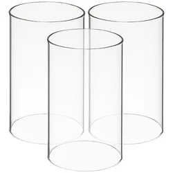 3 Pcs Windproof Lampshade White Candles Clear Glass Shades Container Lantern Decorative Cover Chimney for Holder