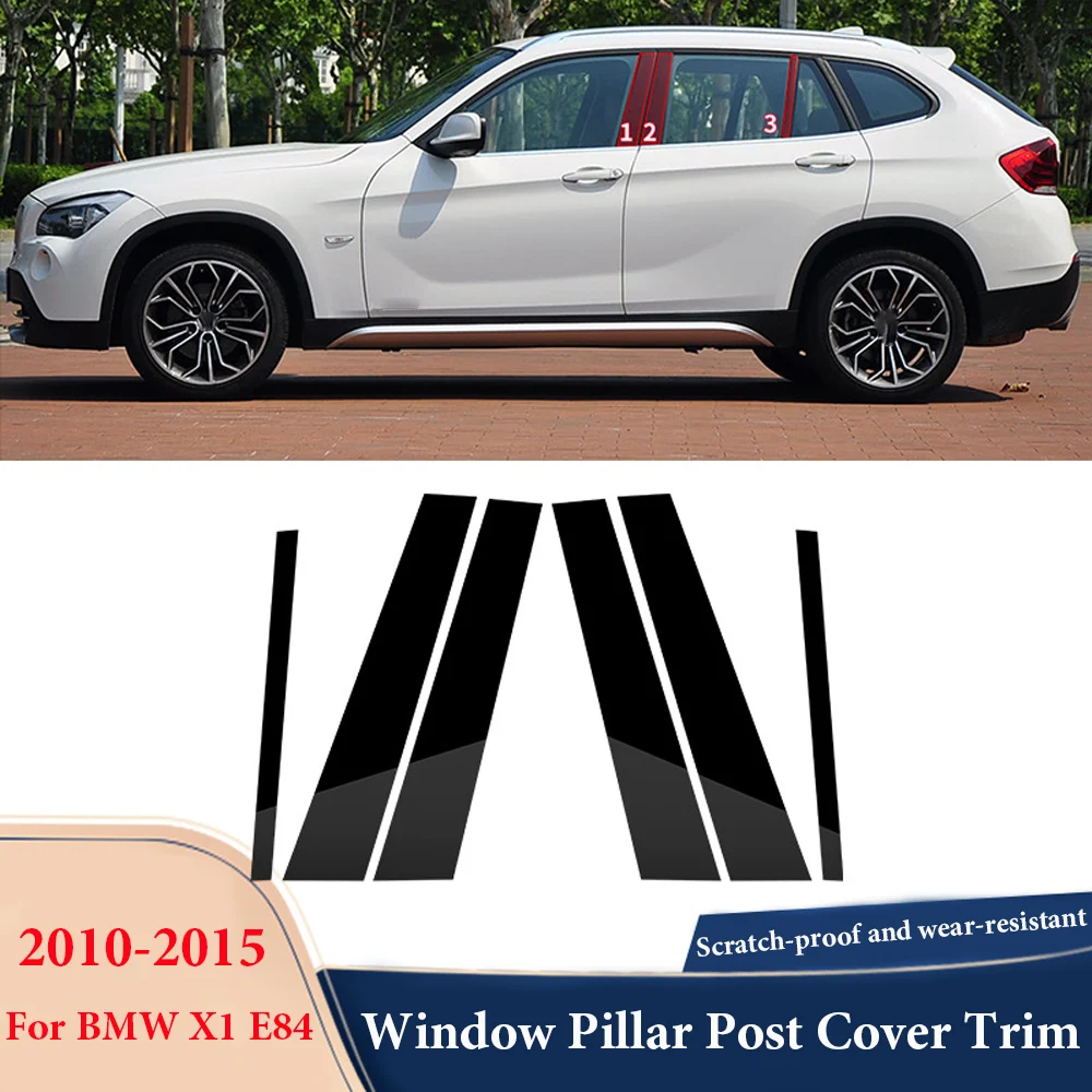 Window Door Column B Pillar Post Cover Trim For BMW X1 E84 2010 2011 2012 2013 2014 2015 Decoration Stickers styling