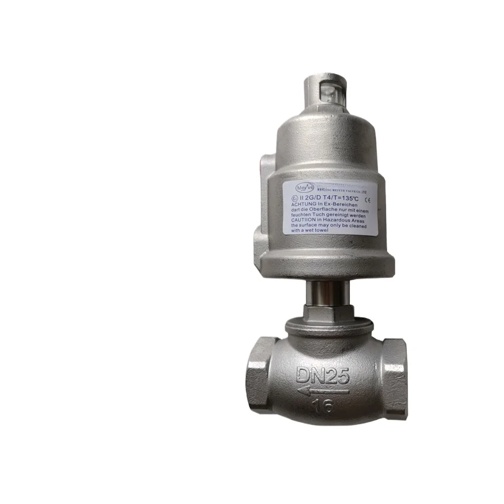 

304 stainless steel dryer water valve pneumatic T-shaped angle seat valve waist drum valve DN15 20 25 32 40 50