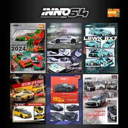 Inno-収集可能なダイキャストカー,おもちゃ,lbwk f40,rx7,fd3s,スカイライン,gtr,r34,r35,1:64,在庫限定