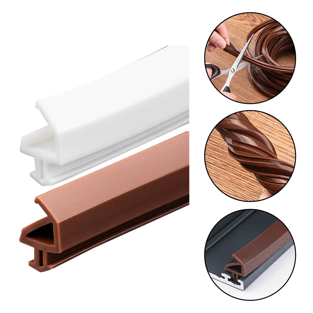 Striscia di tenuta per porte e finestre da 10 m Striscia di tenuta in gomma per finestre Striscia di tenuta per finestre Isolamento acustico Striscia di silicone antivento Guarnizione Gap Filler
