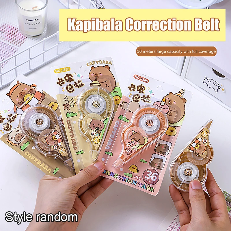 

Cute Capybara Cartoon White Out Corrector Correction Tape Decoration Stickers Stationery Gift Student Stationery Office Supplies