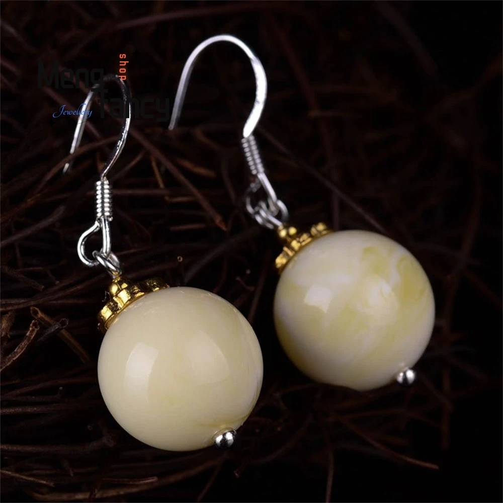 

Beeswax Earrings For Women, Silver Chicken Oil, Yellow Amber White Honey, Gold-Plated Earrings And Stud Earrings Fashion Jewelry