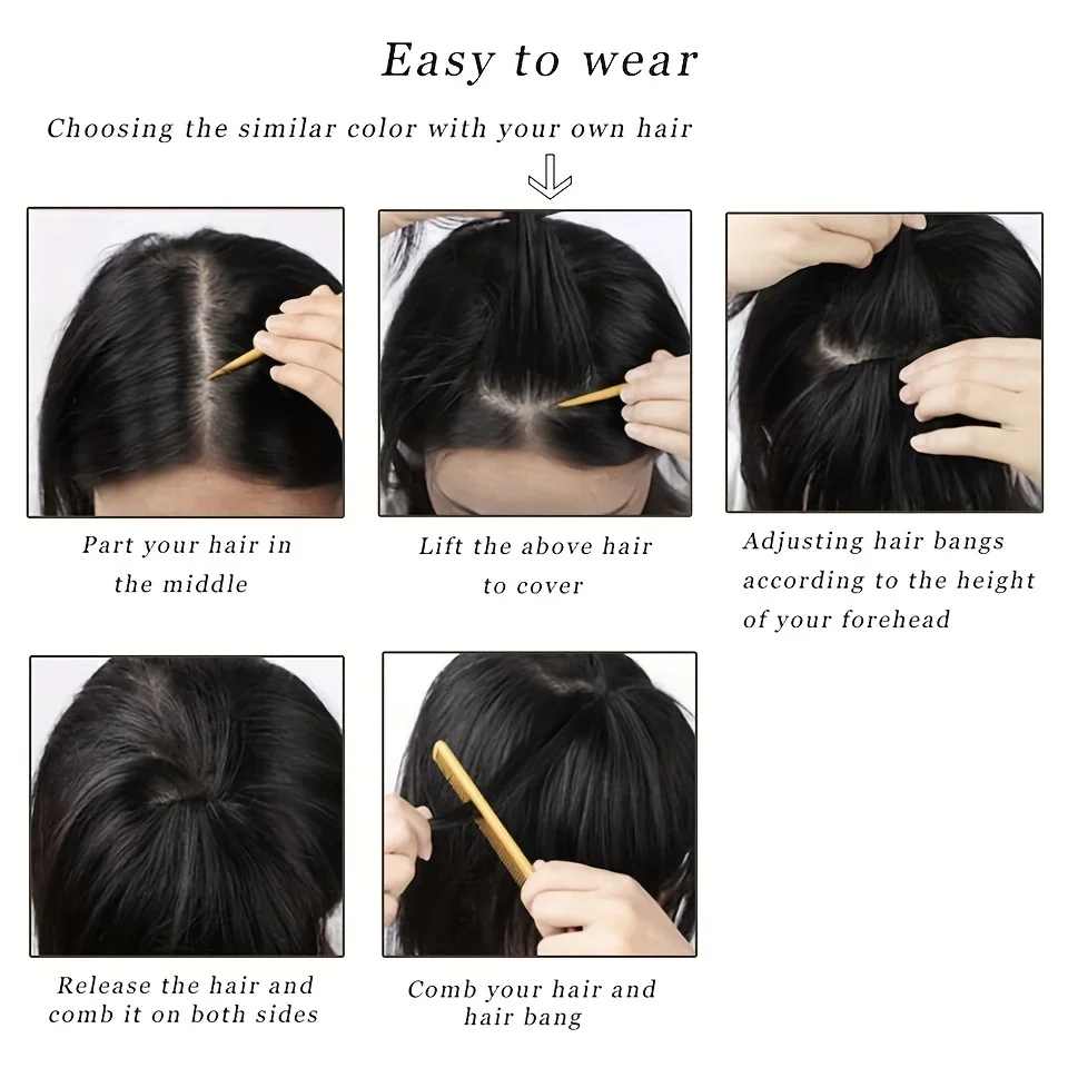 Synthetische lockige Haar-Pony-Clip-in-Haarverlängerung, Wolle, Locken, gefälschter Pony, Clip, lockig, vorne, Fransen-Haarverlängerung für Frauen – Detail 5