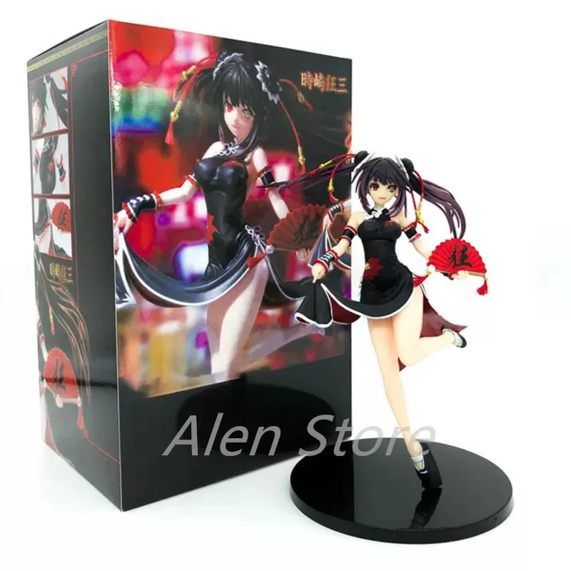 

23CM Anime DATE A LIVE Tokisaki Kurumi Action Figure Lovely Cheongsam Tokisaki Kurumi Figure Sexy Girls PVC Model Doll