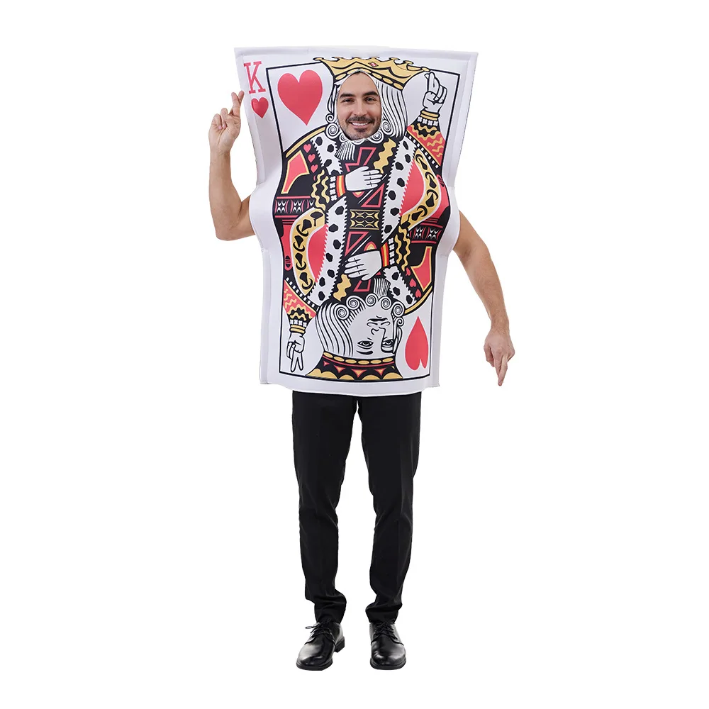 

Cross-Border Hot S loween New Fun Poker Card Onesie Par Performance Costume Weird Cosplay Women's Ethnic Stage Clothing