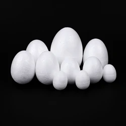 5/10/20pcs White Foam Eggs Easter DIY Painting Craft Fake Styrofoam Egg Easter Home Decor Supplies Kids Birthday Favors Toy Gift