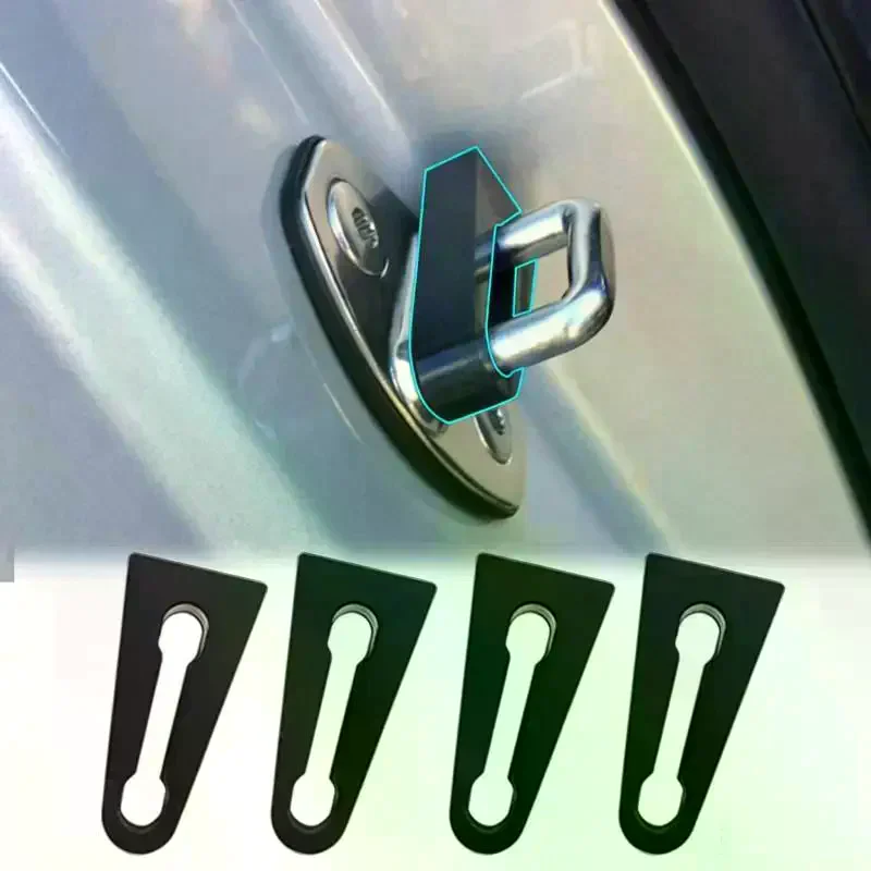 4Pcs Shock Absorber Rubber For Car Door Lock Striker Buffer Damping Deaf Seal Pad Deadener Quiet Noise Stopper