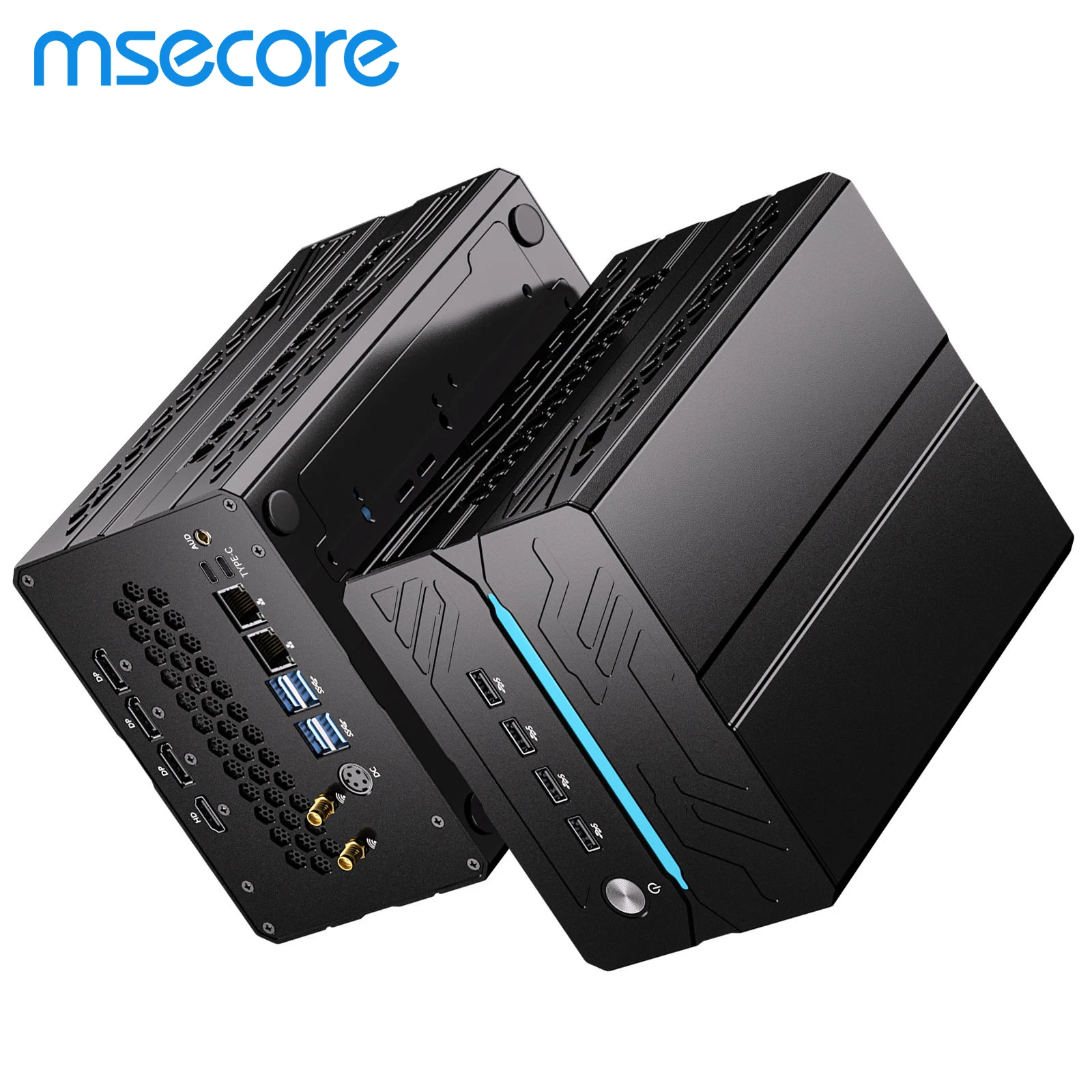 MSECORE AI Mini Gaming PC AMD R9 9950X3D RTX5060Ti 16GB DDR5 Dual M.2 NVMe SSD WiFi7 BT5.4 Dual 2.5G LAN 8K 6-Screen DP Type-C