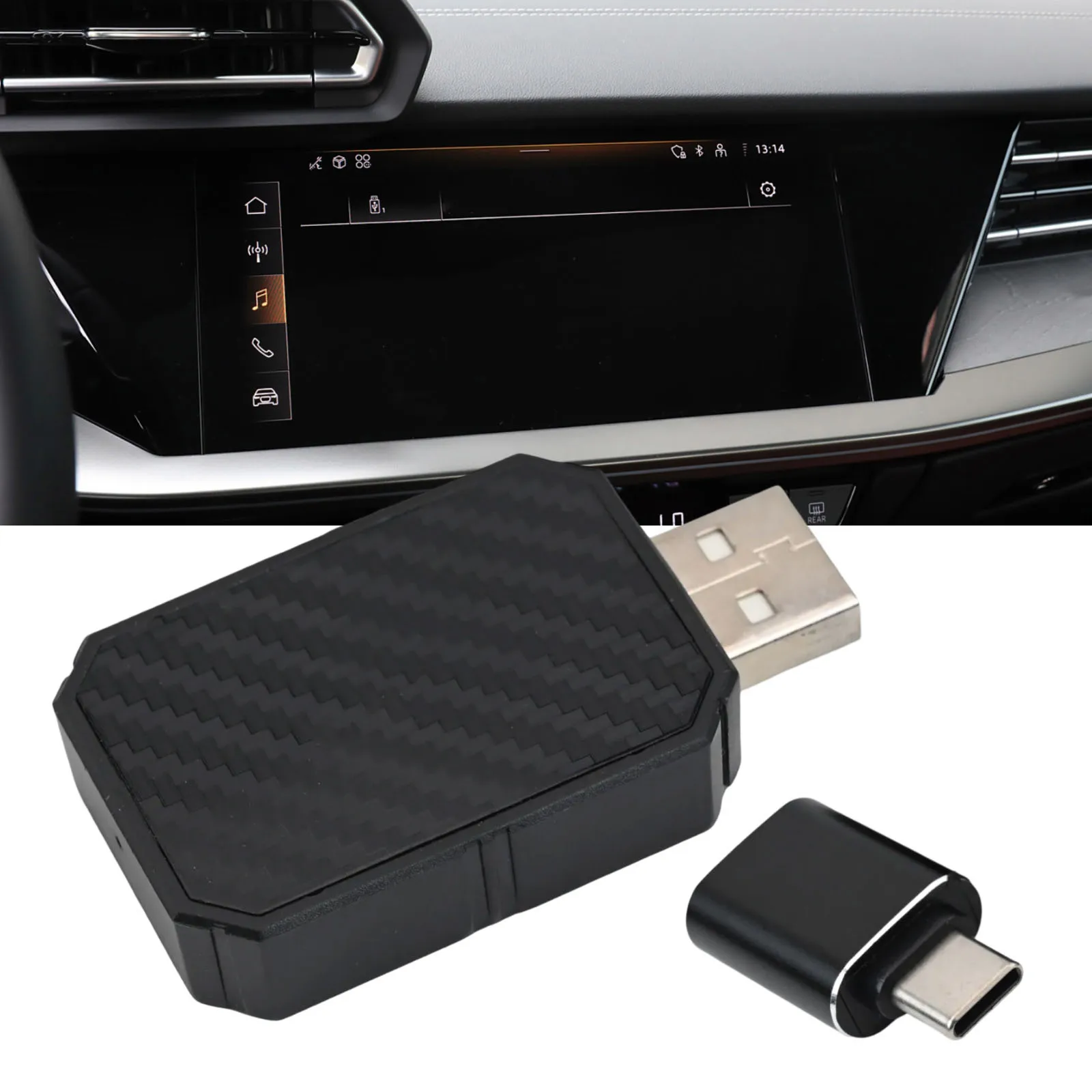 2-in-1 Adapter Wireless Adapter Driving Experience Type-C Input Port 2-in-1 Wireless Adapter Wireless Connectivity