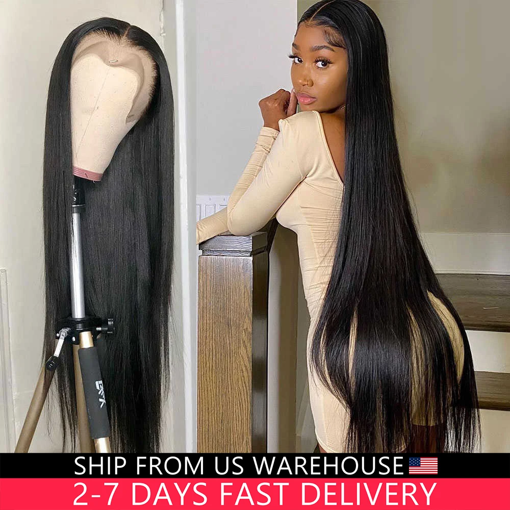 

30 40 Inch 5x5 Glueless Lace Front Wigs Women 220 density 13x6 Lace Frontal Human Hair Wigs Brazilian Hd Transparent Straight