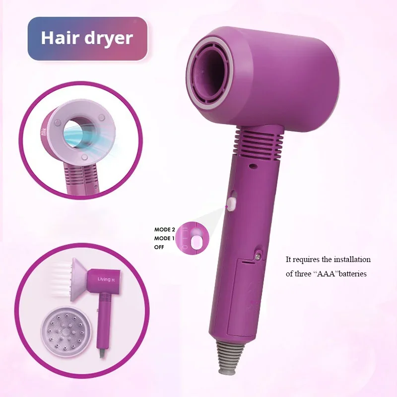 Kinder Haar Schönheit Make-Up Set Mädchen Simulation Haar Trockner Mode Styling Werkzeug Pretend Spielen Kinder Spielzeug Haus Geschenk