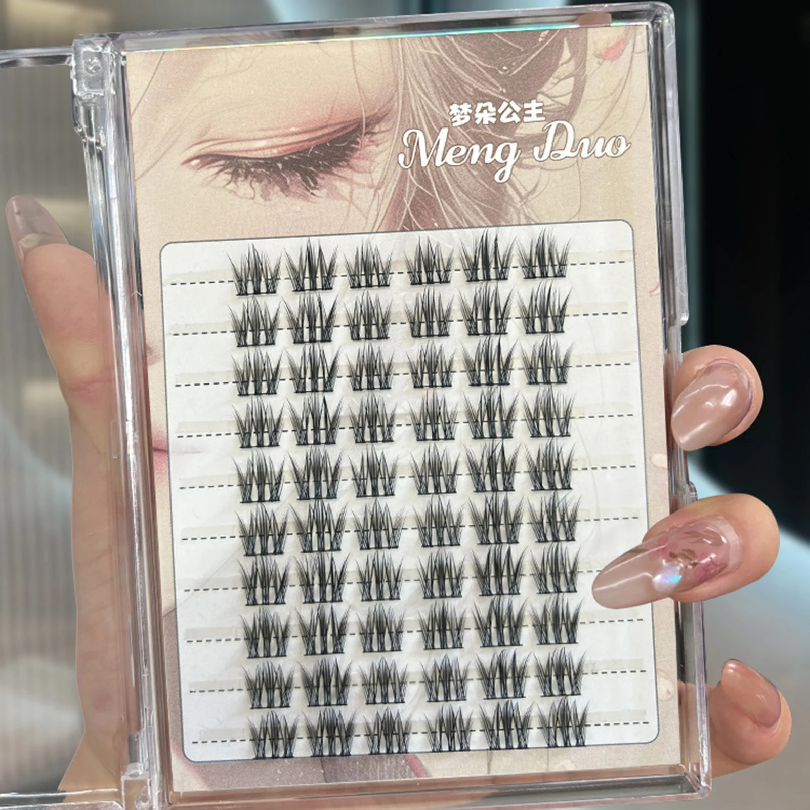 10 rangées de faux cils segmentés bande dessinée moelleux aspect naturel Extension de cils bande mince grappes de cils vaporeux outil de maquillage quotidien