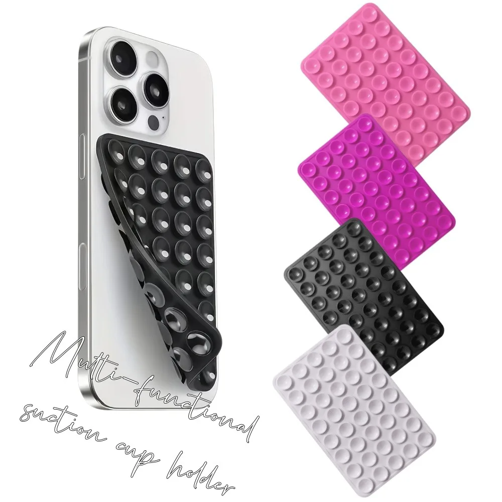 

6 Multifunctional portable double-sided suction cup mobile phone holder, suitable for suction cup mobile phone accessories for iPhone and Android devices. With adjustable angle and compact design
