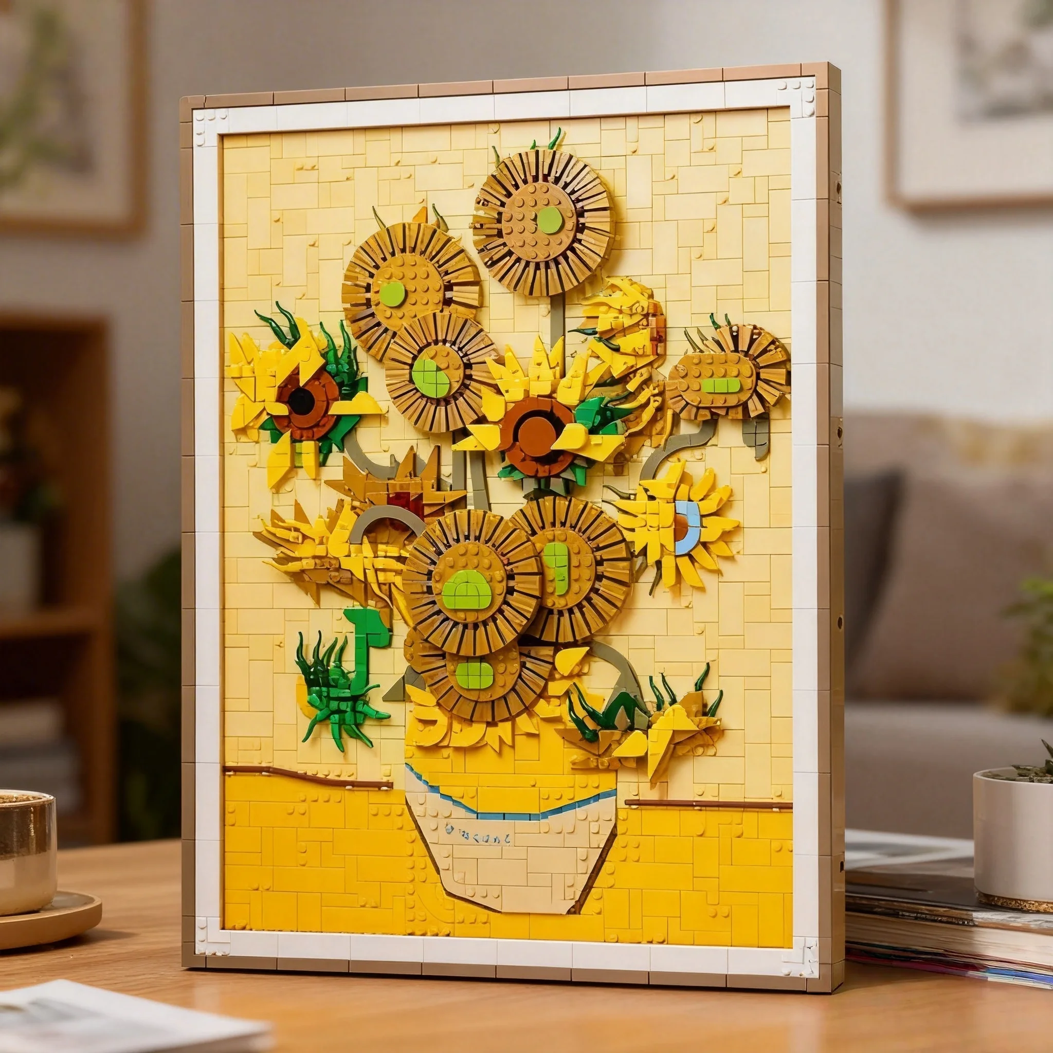 

MOC2615pcs art Mural Van Gogh Sunflower Creative Play 2026 New Building Block Puzzle Model Set Decoration Birthday Gift