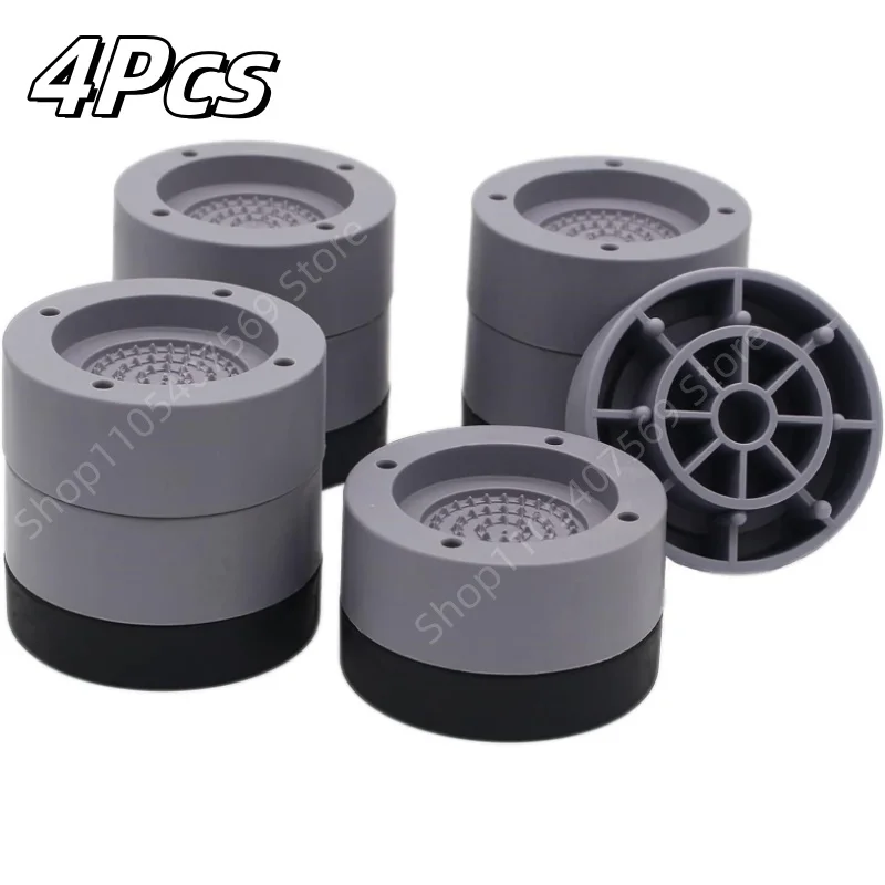 4Pcs Washing Machine Anti Vibration Pads Anti Slip Mute Furniture Leveler Universal Dampers Refrigerator Washer Stand Fixed Base