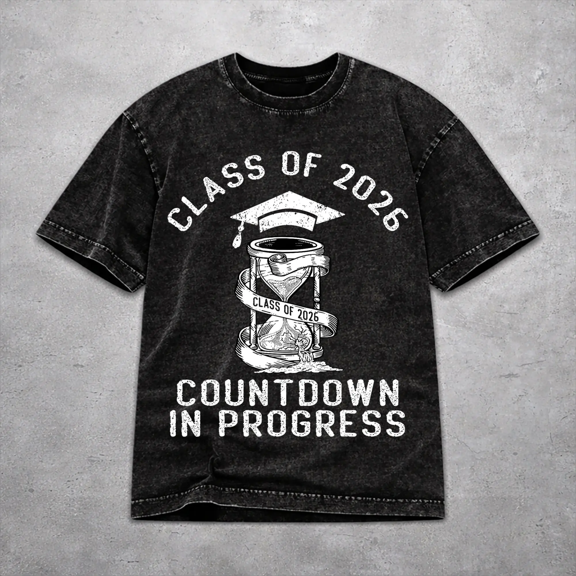 Vintage Men Women Class of 2026 Senior Graduation Tee Shirt Cotton Washed  T Shirts Outfits