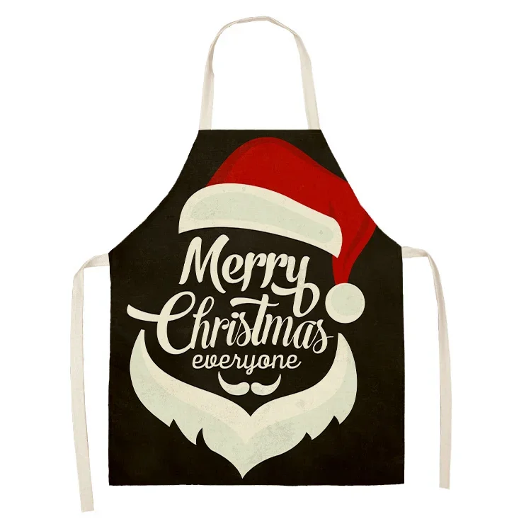 Christmas Decoration Red Sleeveless Apron Cotton and Linen Kitchen Apron Men and Women Home Cooking Roasted Waist Bib Блейзеры