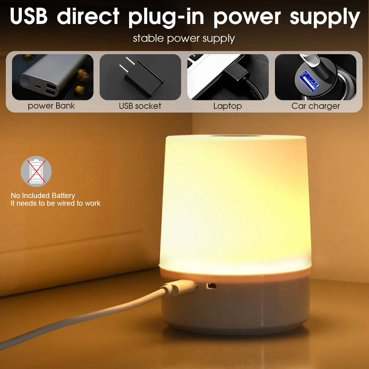 Tactile Led veilleuses Dimmable chevet Lampe de bureau Led Rechargeable lampes de Table de lecture chambre éclairage outils extérieurs