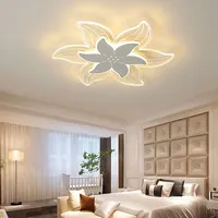 Nordic LED Creative Ceiling Lamp With Remote Control Flower Shape Light Line Light For Living Room Bedroom Five-point Star Decor